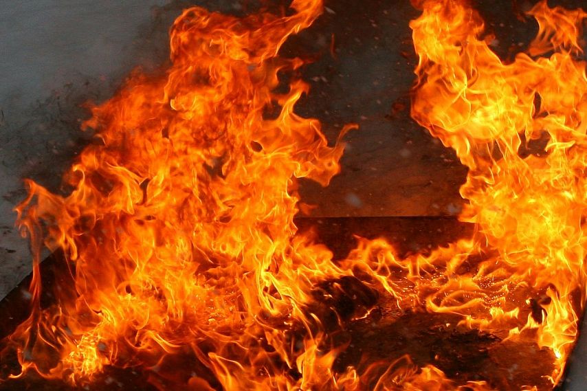 Пожар на улице Металлургов