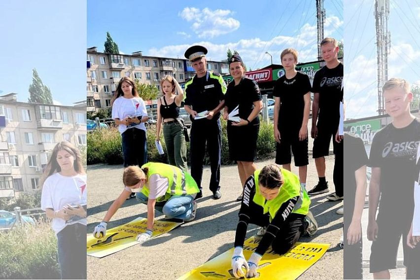 В Новотроицке перед пешеходными переходами появились яркие жёлтые надписи